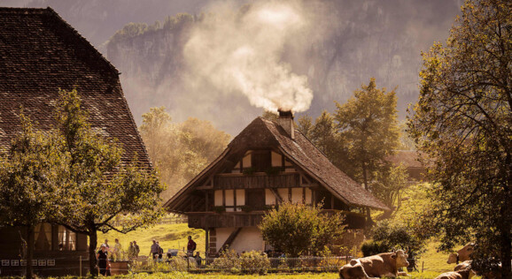 Freilichtmuseum Ballenberg mit alten Bauernhaus