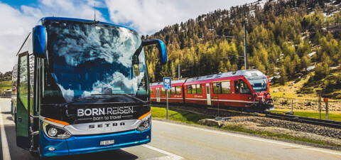 Born Reisebus mit Bernina Express