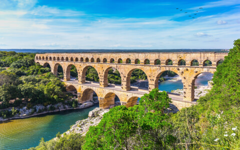 Pont du Gard Aquädukt in Südfrankreich UNESCO Weltkulturerbe