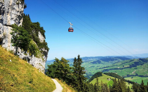 Ebenalp Sommerbild mit Bahn