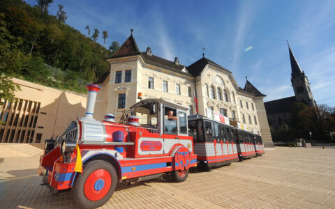 Vaduz erleben mit einer Rundfahrt mit dem City-Train. Entdecken Sie bei einem  unvergesslichen Tagesausflug in die charmante Hauptstadt Liechtensteins