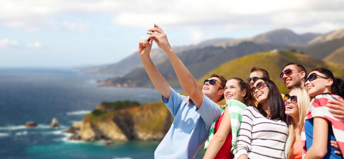 Reisegruppe macht ein Selfie